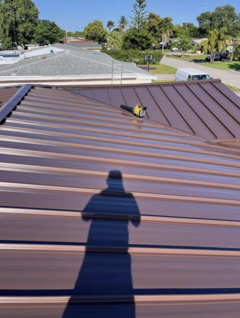 Metal roofing system on a residential home