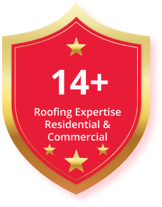 14 plus years roofing experience badge
